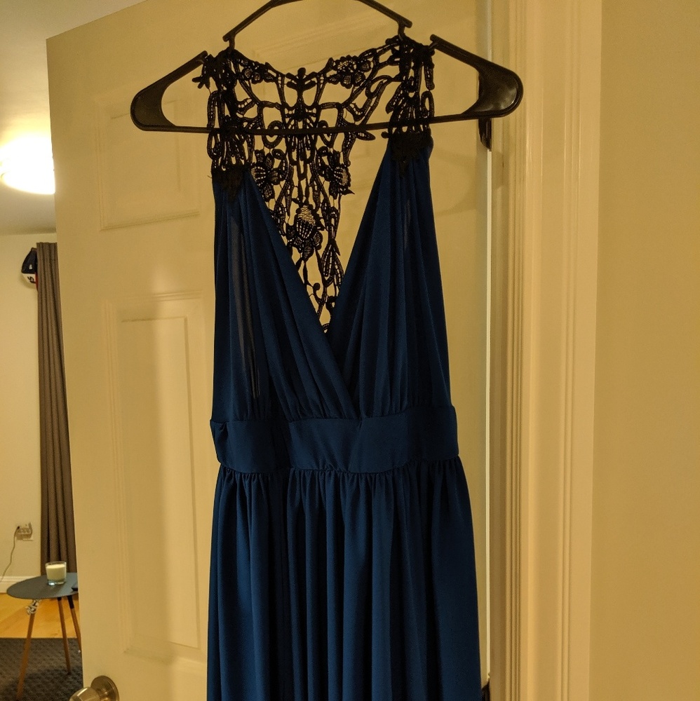 Stunning dark blue evening dress